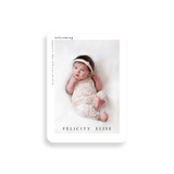 Welcoming birth announcement rounded corners