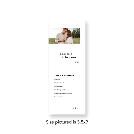 Where It All Began wedding program