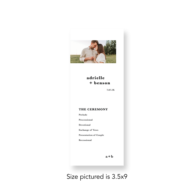 Where It All Began wedding program