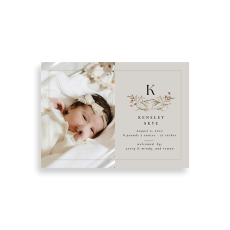 Wildflower birth announcement