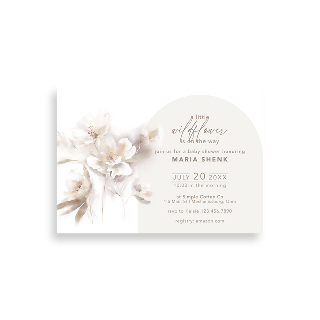 Wildflower baby shower invitation