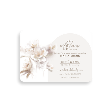 Wildflower baby shower invitation rounded corners