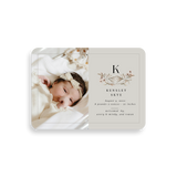 Wildflower birth announcement rounded corners
