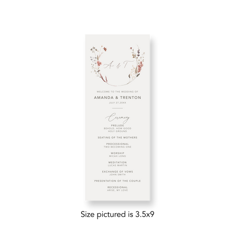 Wildflowers Photo wedding program