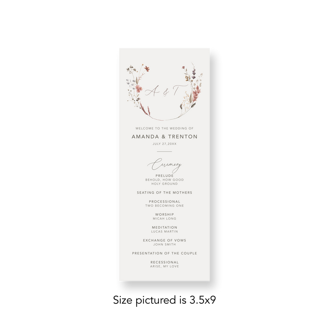 Wildflowers Photo wedding program