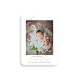 With Joy birth announcement rounded corners