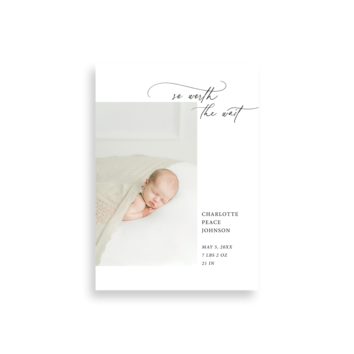 Worth The Wait birth announcement