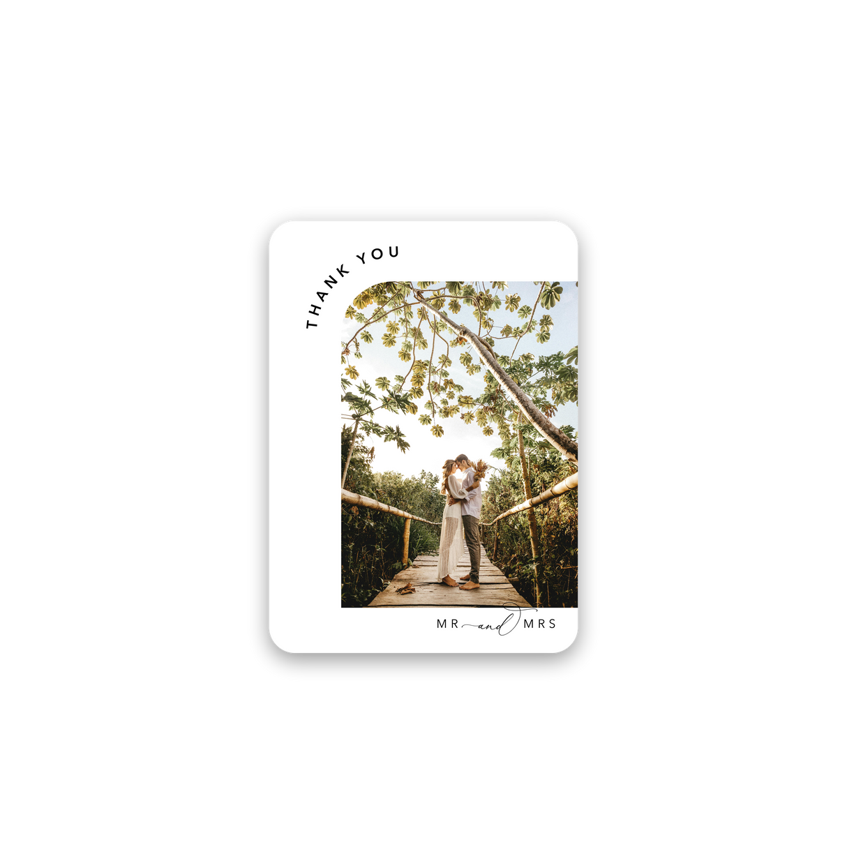 You Are Invited Half Circle Wedding Thank You Card rounded
