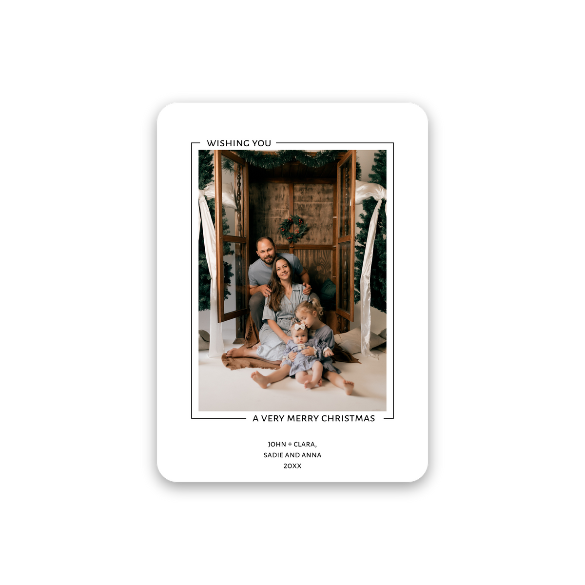 A Very Merry Christmas Card with rounded corners