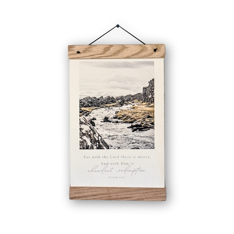 Abundant Redemption 11x17 print with wooden magnetic hanger