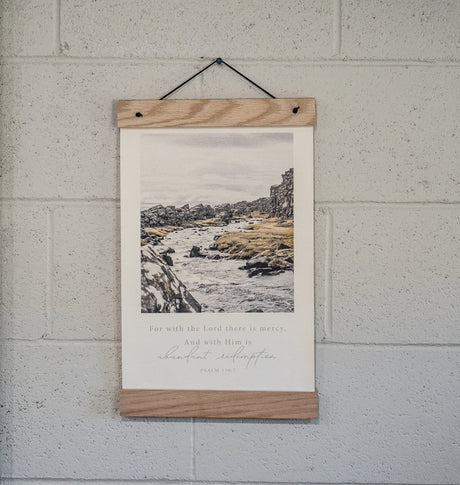 Abundant Redemption 11x17 print styled hanging on a wall