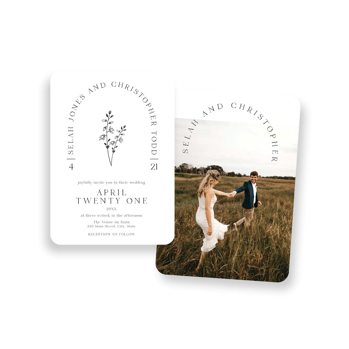 angele arched invitation rounded