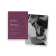 arched corner mauve invitation