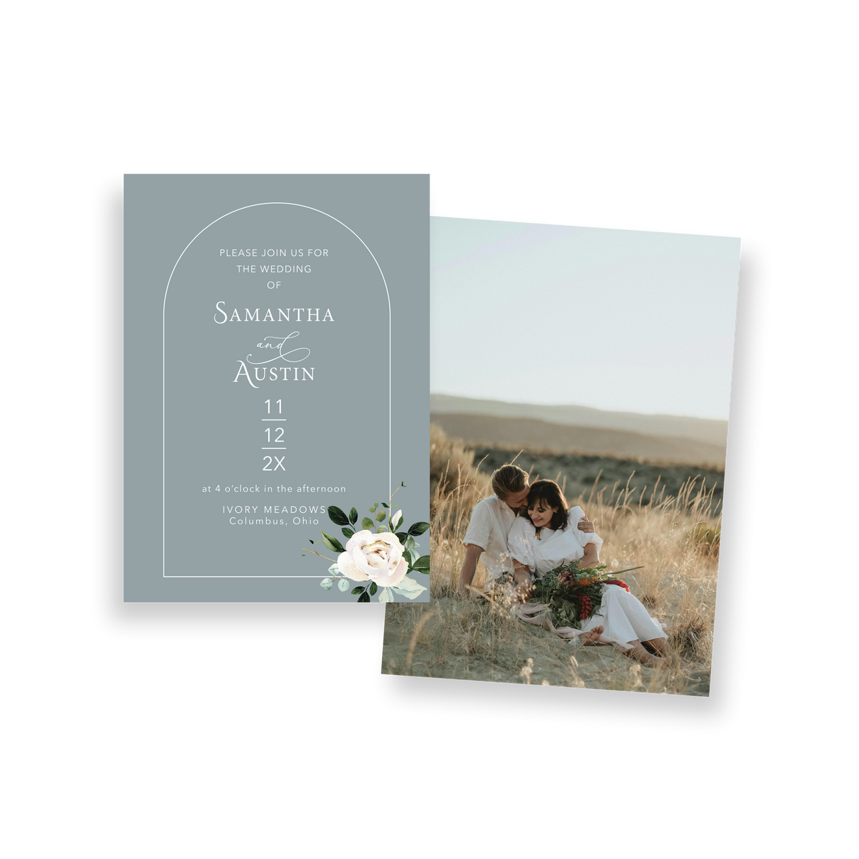 arched sage invitation
