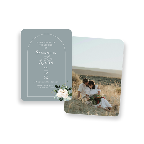 arched sage invitation rounded