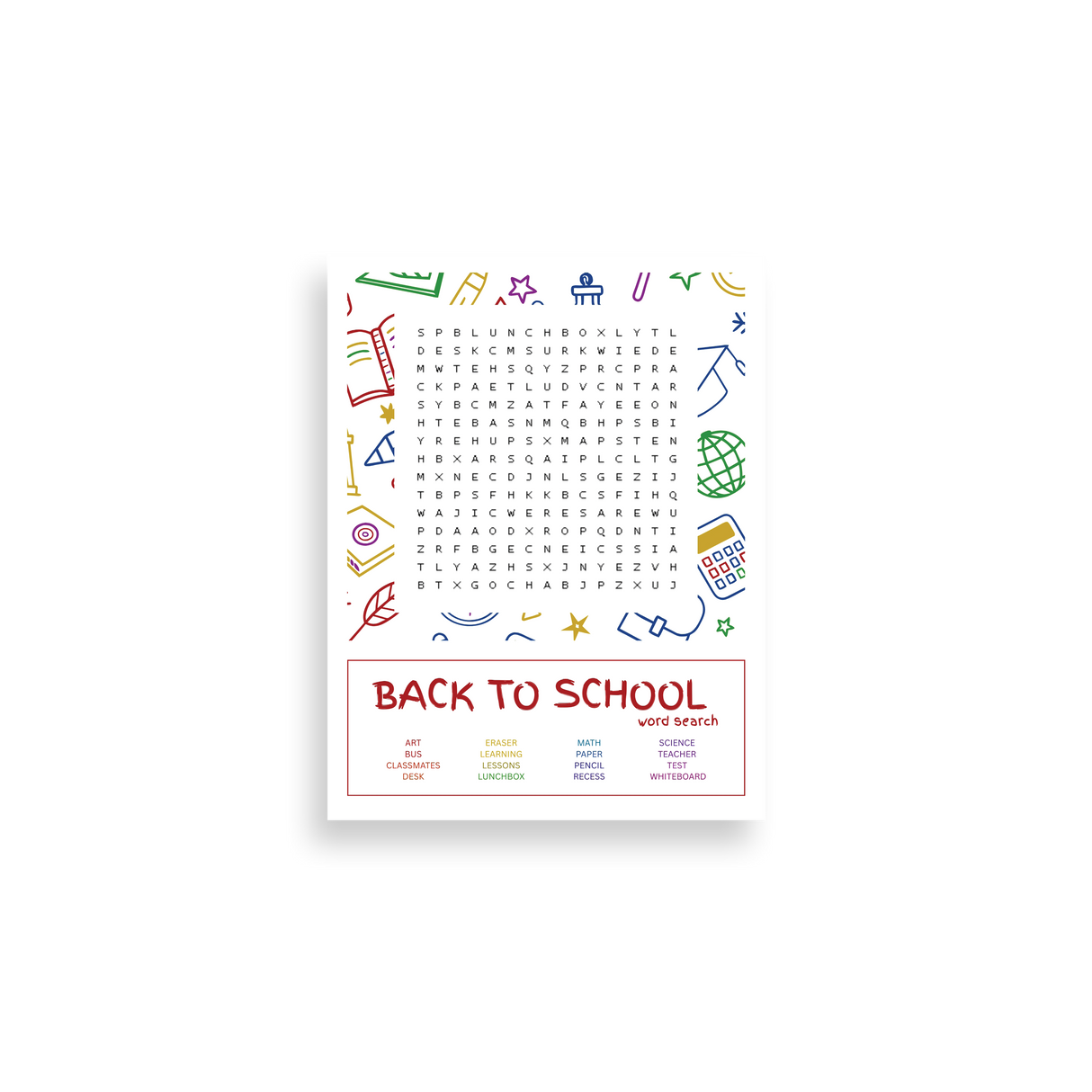 Back To School | FREE Kid's Printable