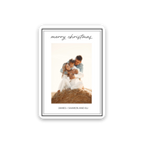 Black and White Border Christmas Card with rounded corners