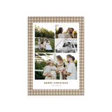 Brown Gingham Christmas Card - front
