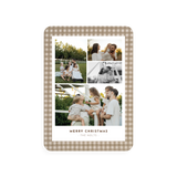 Brown Gingham Christmas Card - rounded corners