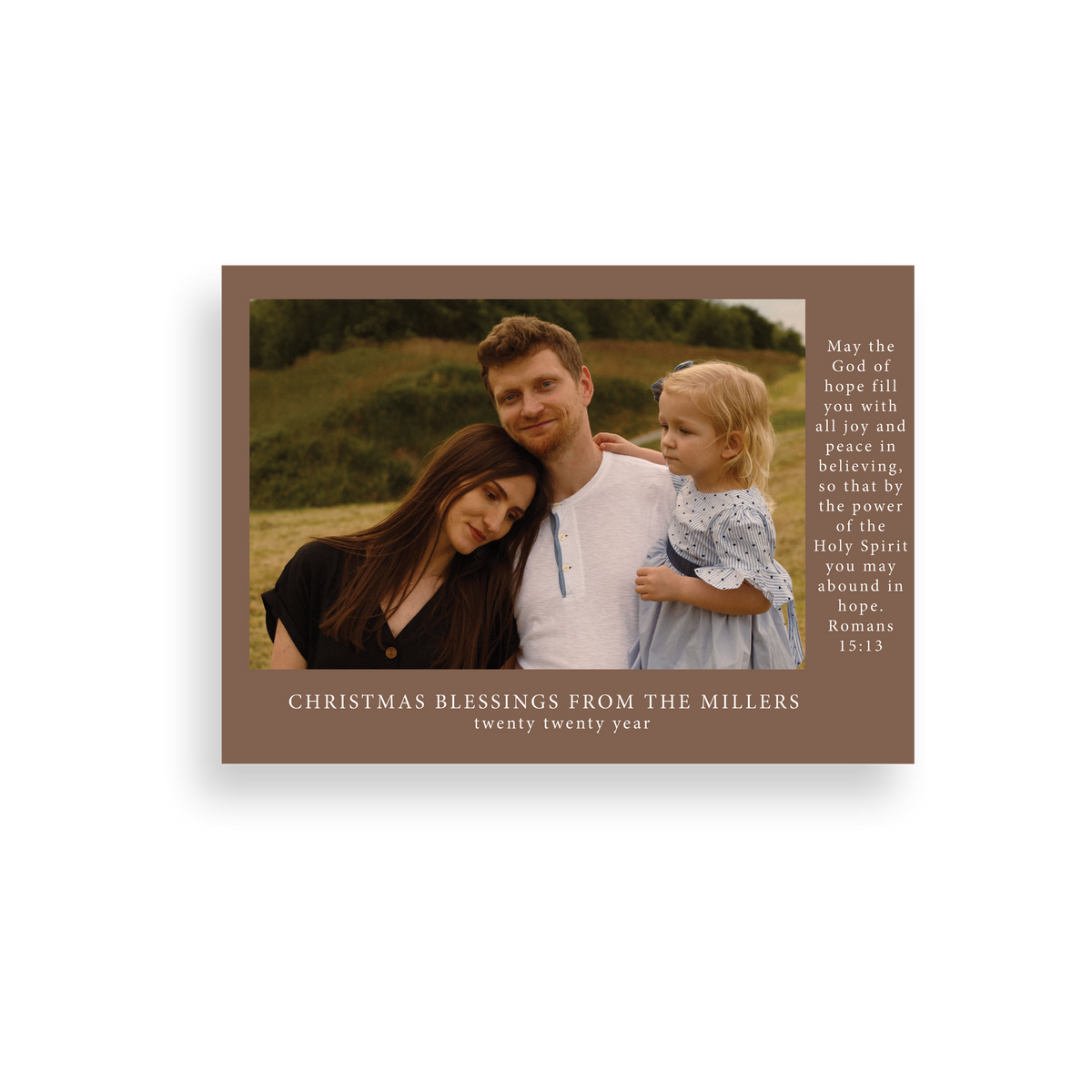 Brown Verse Christmas Card front