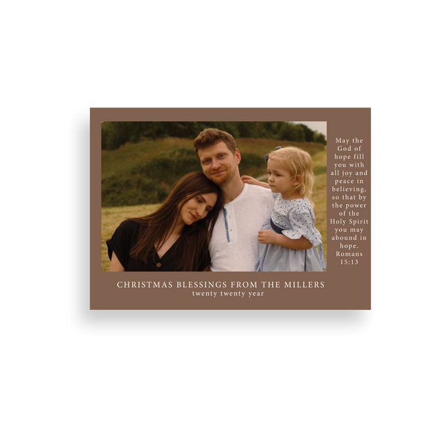 Brown Verse Christmas Card front