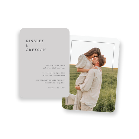 classic grey invitation rounded