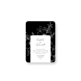 classy black floral invitation rounded