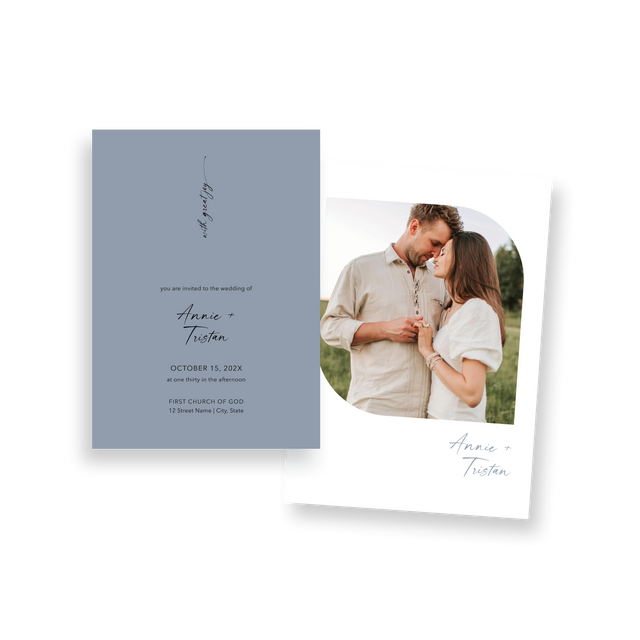 dusty blue invitation