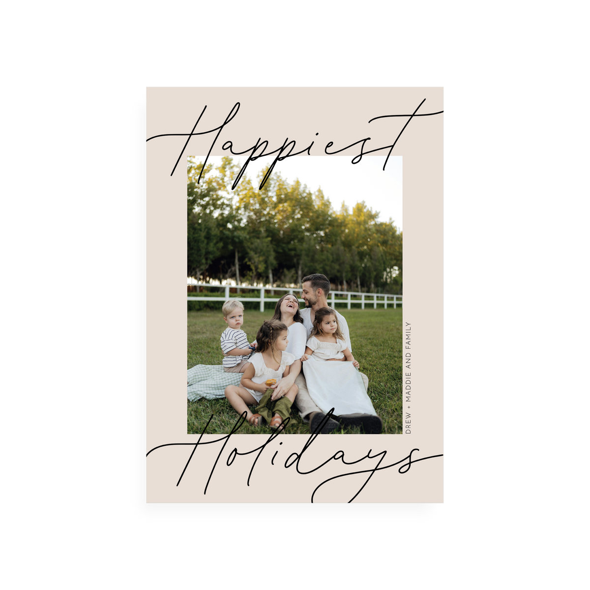 Elegant Happy Holidays Card - front