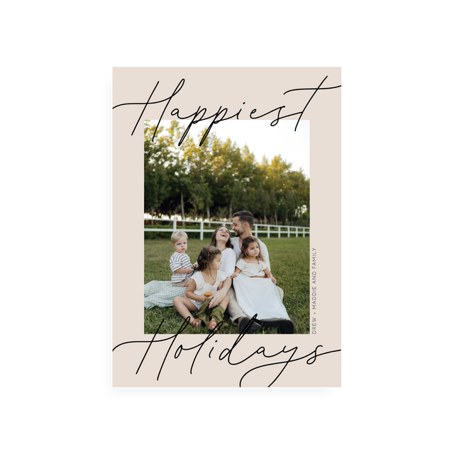 Elegant Happy Holidays Card - front