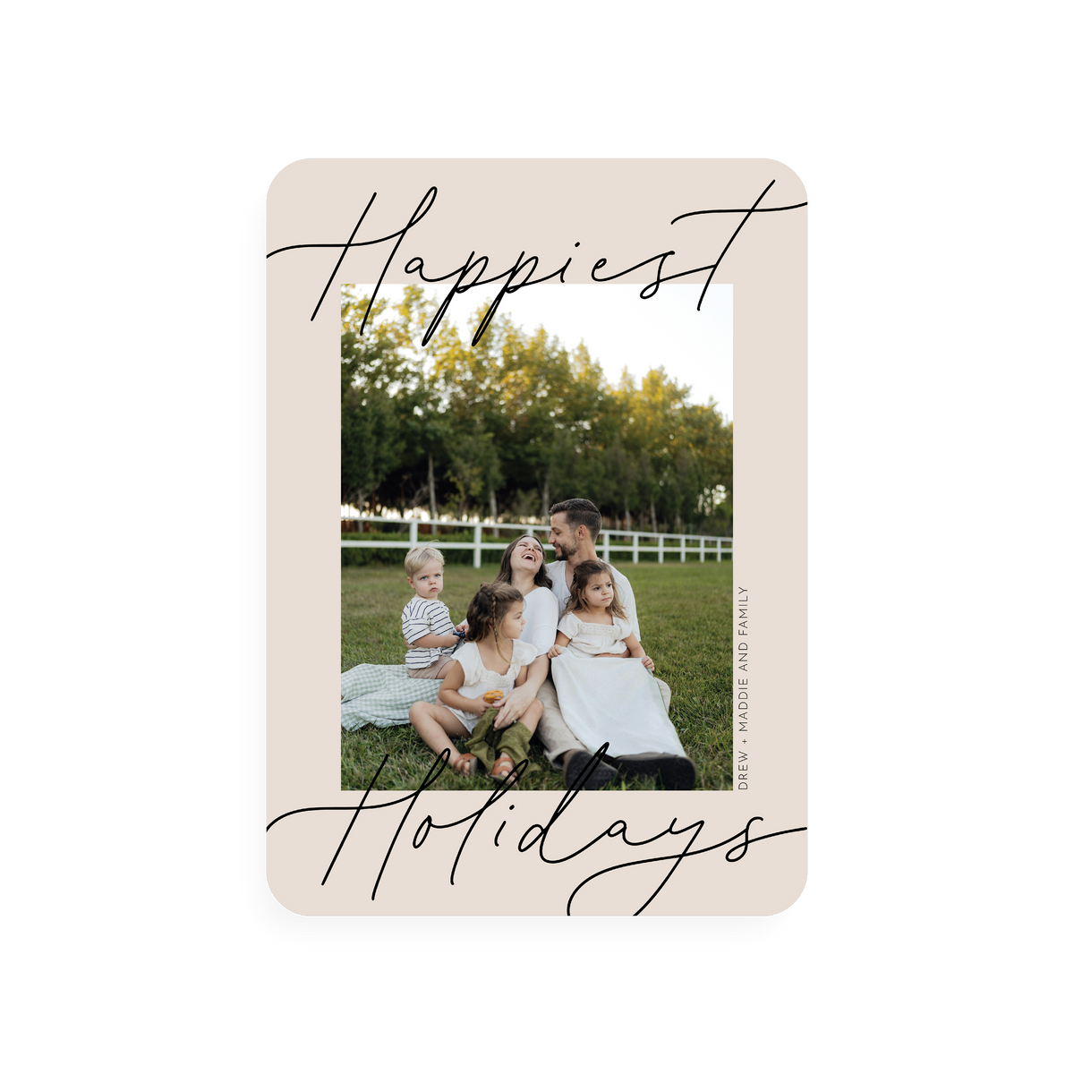 Elegant Happy Holidays Card - rounded corners