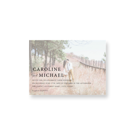 faded photo wedding invitation