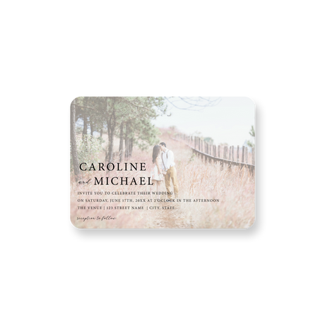 faded photo wedding invitation rounded