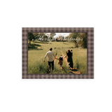 Framed Brown Plaid Christmas Card front