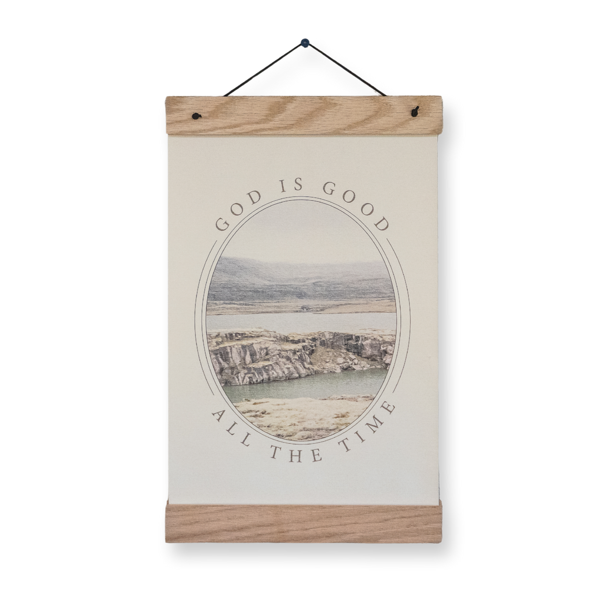 God Is Good All The Time 11x17 print, coastal oval landscape