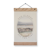 God Is Good All The Time 11x17 print, coastal oval landscape