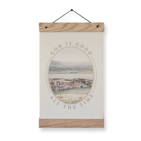 God Is Good All The Time 11x17 print, coastal oval landscape