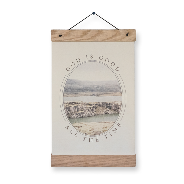 God Is Good All The Time 11x17 print, coastal oval landscape
