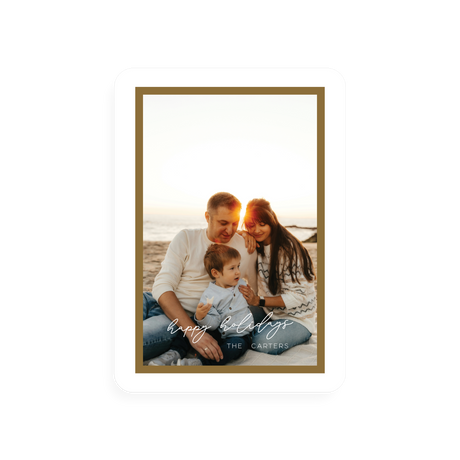 Gold Frame Holiday Card - rounded corners