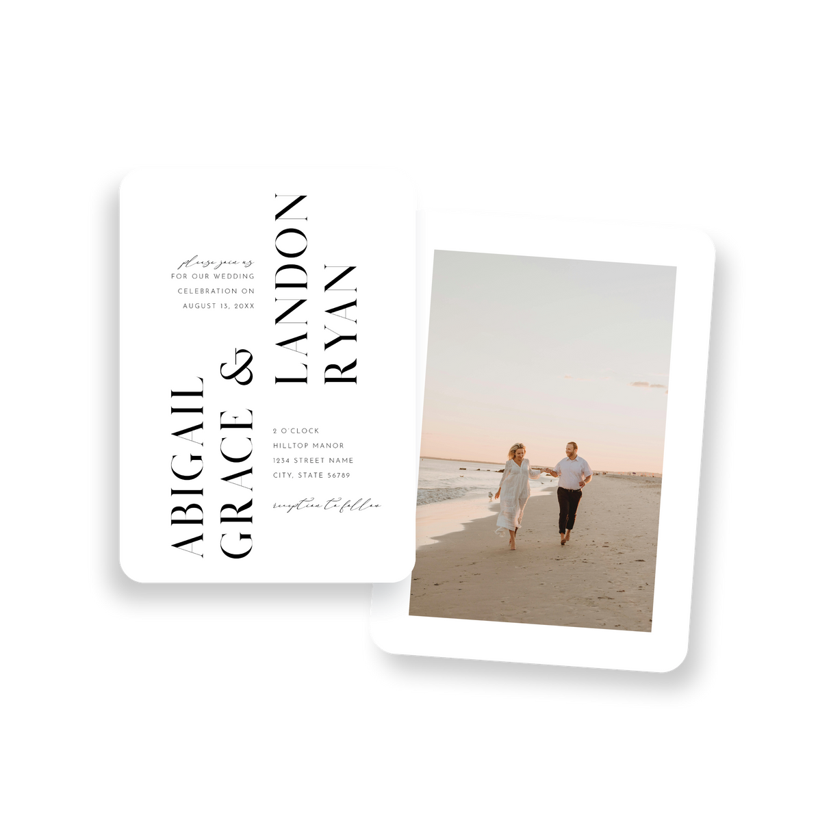 modern bold name invitation rounded