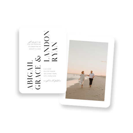 modern bold name invitation rounded