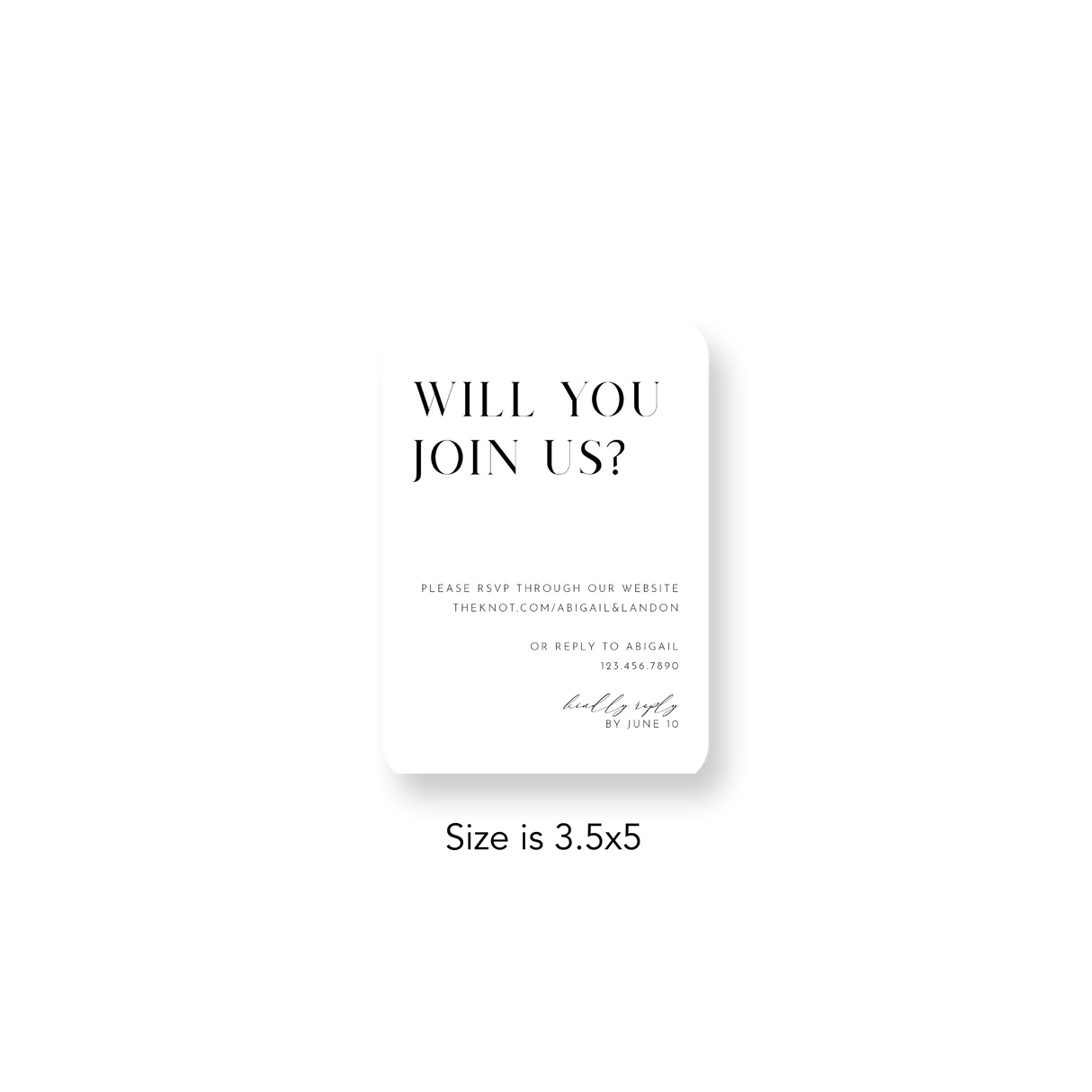 Modern Bold Name RSVP rounded