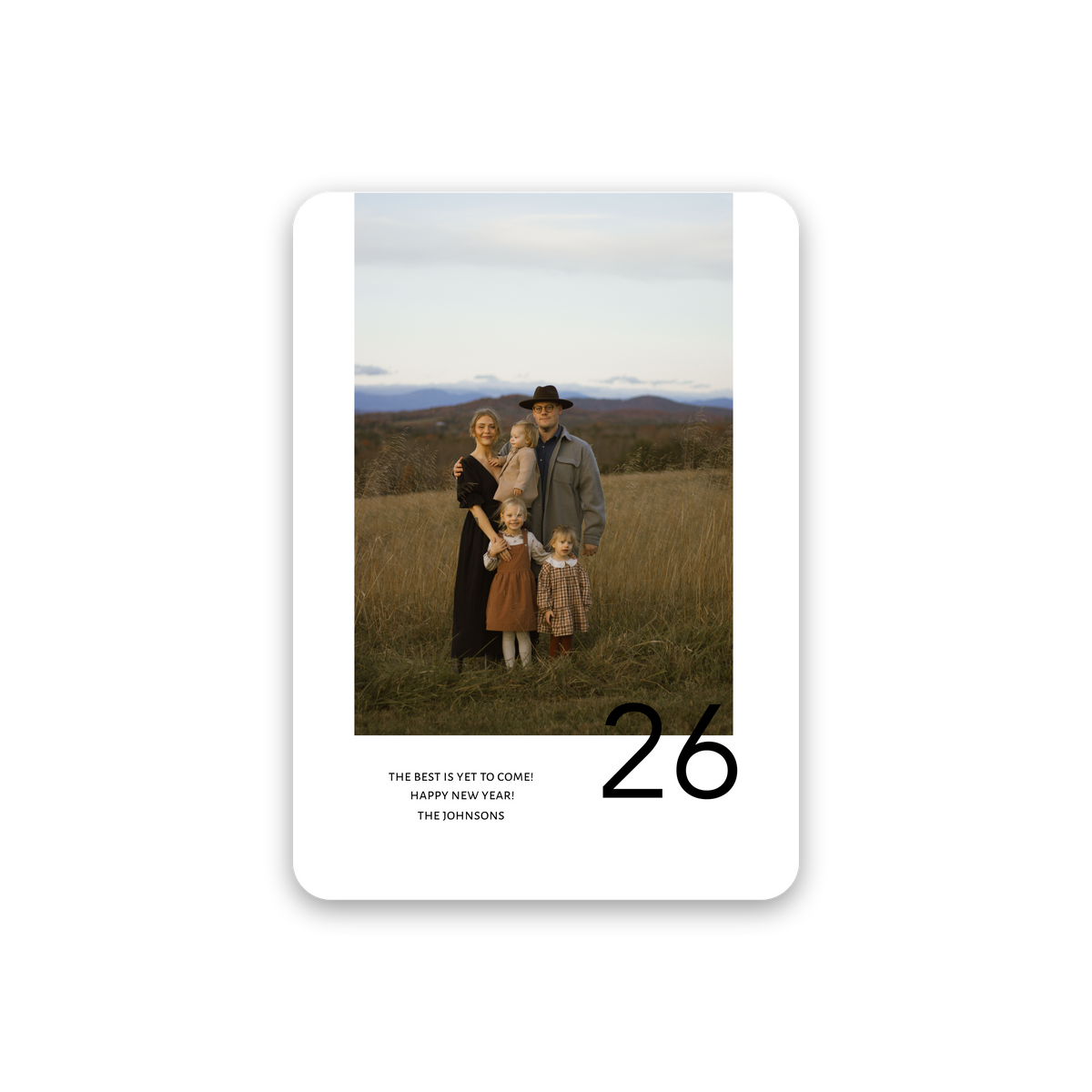 Modern New Year 26 Card with rounded corners