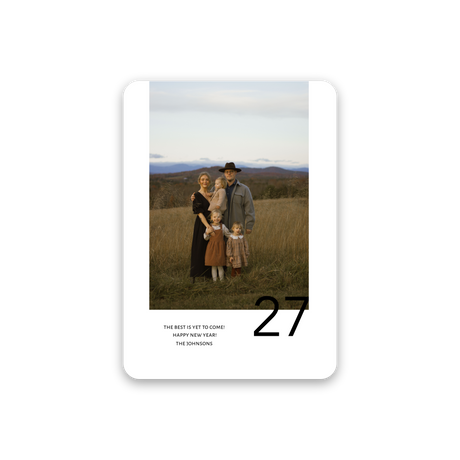 Modern New Year 27 Card with rounded corners