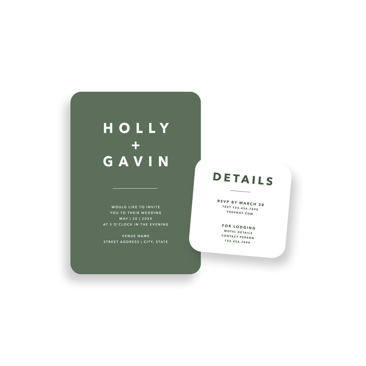 modern sage invitation rounded