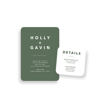 modern sage invitation rounded