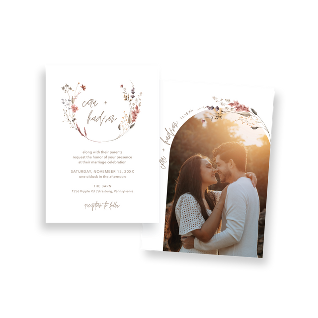 modern wildflower invitation