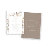 neutral floral invitation