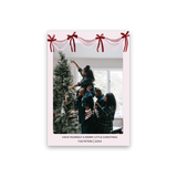 Pink Bow Garland Christmas Card front