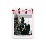 Pink Bow Garland Christmas Card with rounded corners